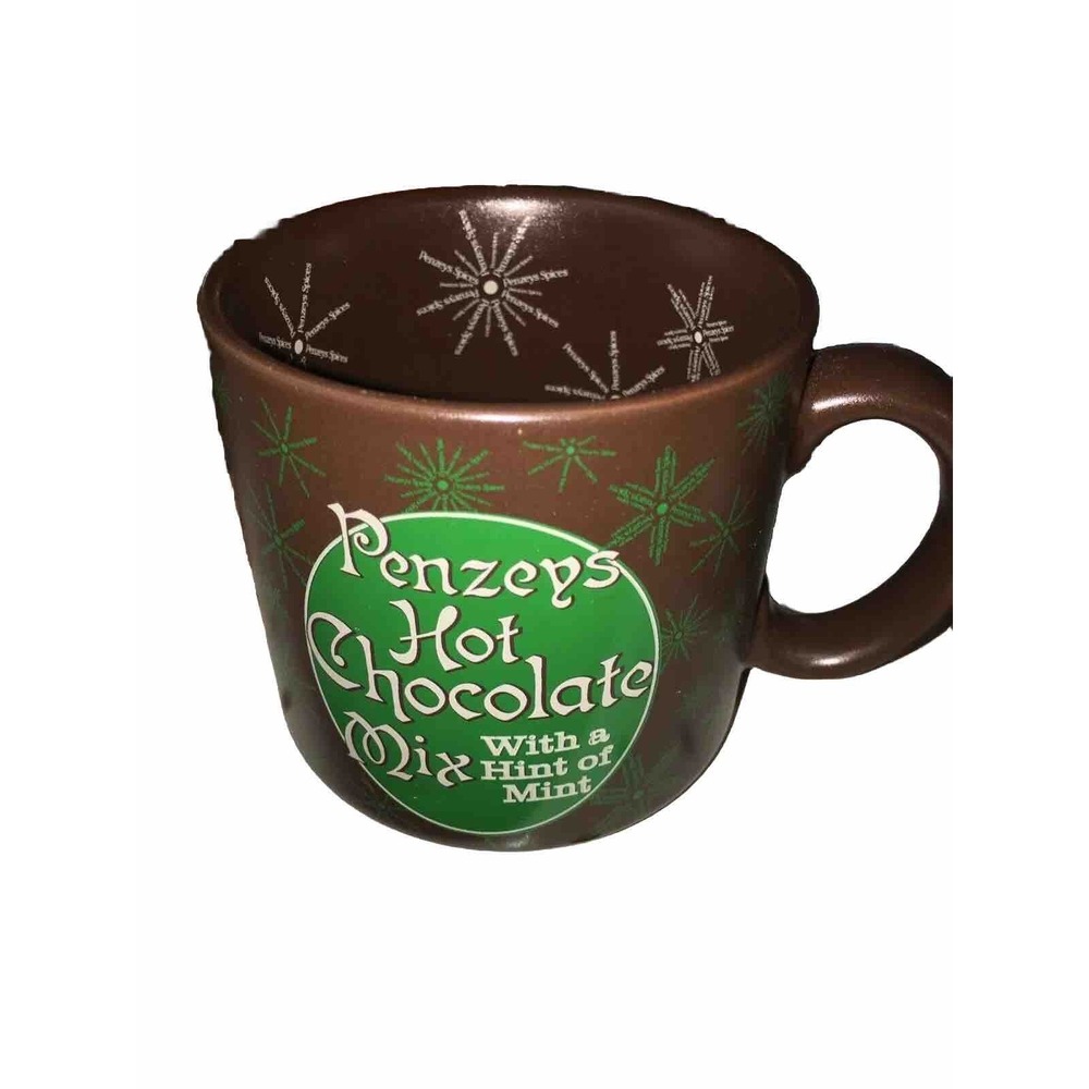 Vintage Penzeys  Hot Chocolate Mix Mug Frog Inside Cup Brown & Green